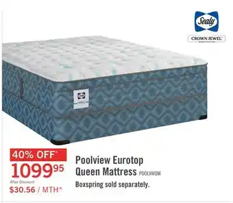 The Brick Sealy Posturepedic Luxury Crown Jewel Resort Poolview Eurotop Queen Mattress offer