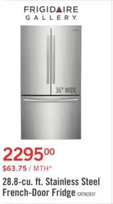 The Brick Frigidaire Gallery 28.8 Cu. Ft. French-Door Refrigerator - GRFN2853AF offer