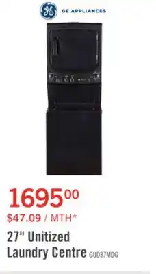 The Brick GE Unitized Spacemaker Washer and Electric Dryer Combination GUD37ESMMDG offer
