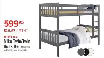 The Brick Miko Twin Open Panel Bunk Bed Grey offer