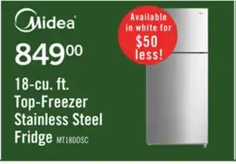 The Brick Midea 18 Cu. Ft. Top-Freezer Refrigerator - MT18DDSCR1RCM offer