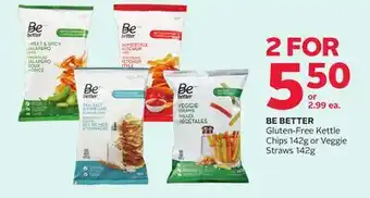 Rexall BE BETTER Gluten-Free Kettle Chips 142g or Veggie Straws 142g offer
