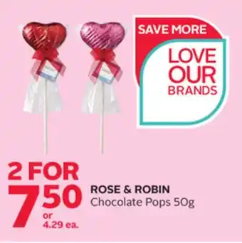 Rexall ROSE & ROBIN Chocolate Pops offer