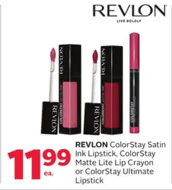 Rexall REVLON ColorStay Satin Ink Lipstick, ColorStay Matte Lite Lip Crayon or ColorStay Ultimate Lipstick offer