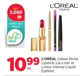 Rexall L'ORÉAL Colour Riche Lipstick, Lip Liner or Lineur Intense Liquid Eyeliner offer