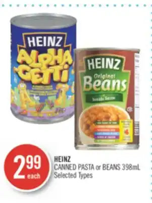 Shoppers Drug Mart HEINZ CANNED PASTA or BEANS offer
