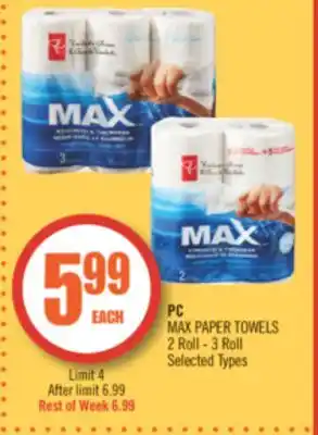 Shoppers Drug Mart PC MAX PAPER TOWELS offer