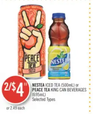 Shoppers Drug Mart NESTEA ICED TEA (500mL) or PEACE TEA KING CAN BEVERAGES (695mL) offer