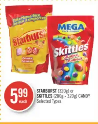 Shoppers Drug Mart STARBURST (320g) or SKITTLES (280g - 320g) CANDY offer