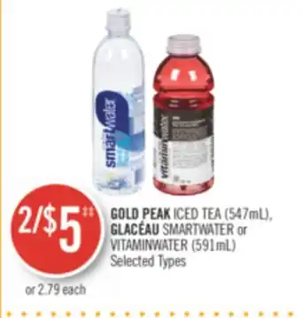 Shoppers Drug Mart GOLD PEAK ICED TEA (547mL), GLACÉAU SMARTWATER or VITAMINWATER (591mL) offer