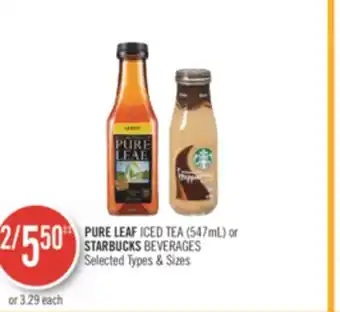 Shoppers Drug Mart PURE LEAF ICED TEA (547 mL) or STARBUCKS BEVERAGES offer