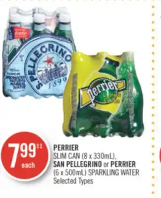 Shoppers Drug Mart PERRIER SLIM CAN (8 x 330mL), SAN PELLEGRINO or PERRIER (6 x 500mL) SPARKLING WATER offer