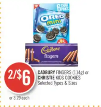 Shoppers Drug Mart CADBURY FINGERS (114g) or CHRISTIE KIDS COOKIES offer