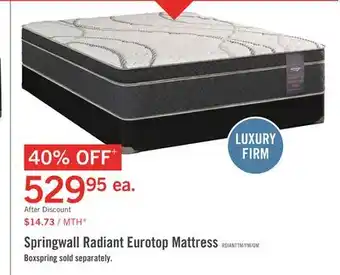 The Brick Springwall Radiant Eurotop Twin Mattress offer