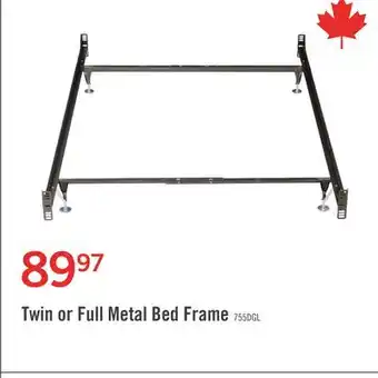 The Brick Twin/Full Metal Glide Bed Frame with Headboard/Footboard Attachment offer