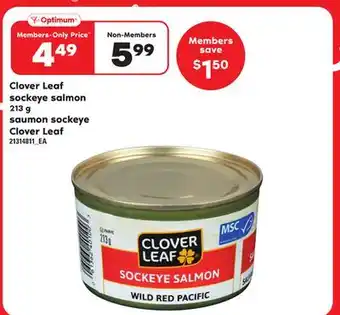 Independent City Market CLOVER LEAF SOCKEYE SALMON, 213 g offer