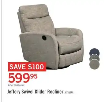 The Brick Jeffery Velvet Swivel Glider Recliner - Stone offer
