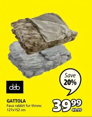 JYSK GATTOLA Faux rabbit fur throw offer