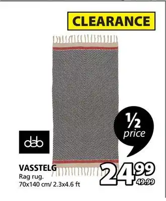 JYSK VASSTELG DAB Rag rug offer