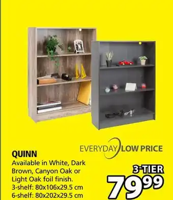 JYSK QUINN 3-Shelf Bookcase offer