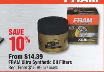 PartSource FRAM Ultra Synthetic Oil Filters offer