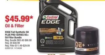 PartSource EDGE Full Synthetic Oil PLUS PRO-SERIES OE + Oil Filter Bundle offer