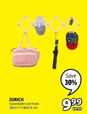 JYSK ZURICH Expandable wall hook offer