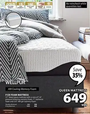 JYSK WELLPUR F120 FOAM MATTRESS offer