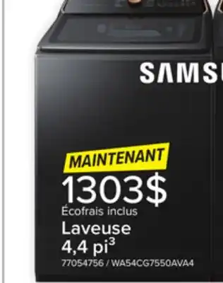 Leon's Laveuse à chargement par le haut 6,2 pi³ très grande capacité acier inoxydable noir WA54CG7550AVA4 Samsung offer