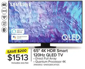 Leon's Samsung 65 QLED 4K Smart TV - QN65Q80CAFXZC offer
