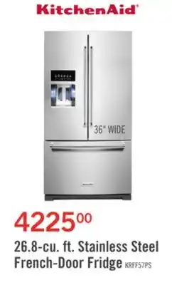 The Brick KitchenAid 26.8 Cu. Ft. French-Door Refrigerator - KRFF577KPS offer