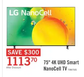 The Brick LG 75 NanoCell NANO75 LED 4K UHD Smart webOS TV offer