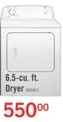 The Brick Inglis 6.5 Cu. Ft. Electric Dryer with Automatic Drying Control YIED4671EW offer