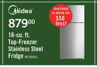 The Brick Midea 18 Cu. Ft. Top-Freezer Refrigerator - MT18DDSCR1RCM offer