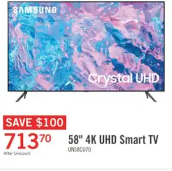 The Brick Samsung 58 CU7000 4K Crystal UHD TV offer