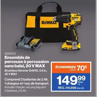 Patrick Morin Dewalt Brushless Hammer Drill Kit, 0.5 in., 20 V MAX offer