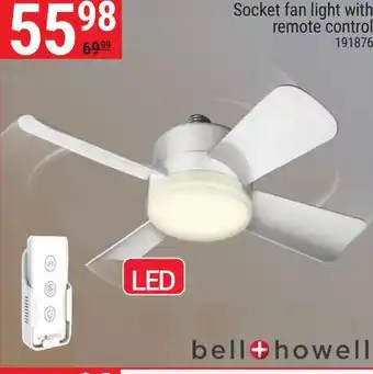 Rossy Bell Howell Socket fan light with remote control offer