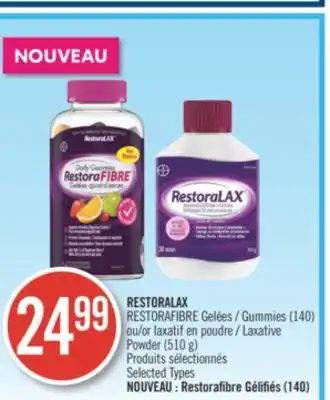 Pharmaprix RESTORALAX RESTORAFIBRE Gummies (140) or Laxative Powder (510 g) offer
