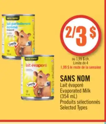 Pharmaprix NO NAME Evaporated Milk offer