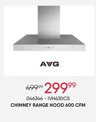 Meubles RD CHIMNEY RANGE HOOD 600 CFM offer