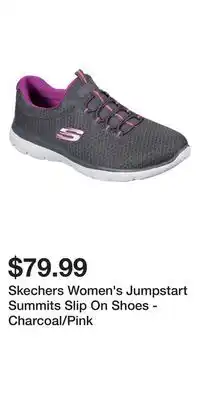 Mark's Skechers Women's Jumpstart Summits Slip On Shoes - Charcoal/Pink offer