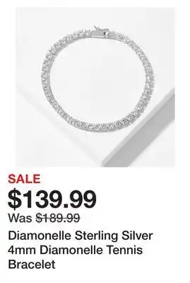 TSC Stores Diamonelle Sterling Silver 4mm Diamonelle Tennis Bracelet offer