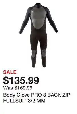 TSC Stores Body Glove PRO 3 BACK ZIP FULLSUIT 3/2 MM offer