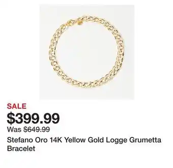 TSC Stores Stefano Oro 14K Yellow Gold Logge Grumetta Bracelet offer