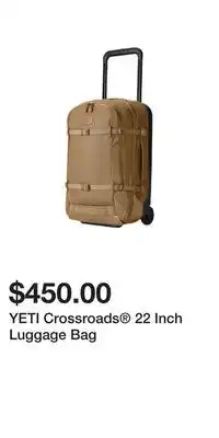 Sport Chek YETI Crossroads 22 Inch Luggage Bag offer