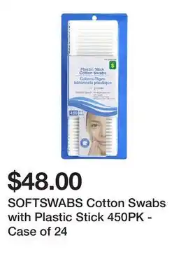 Dollarama SOFTSWABS Cotton Swabs with Plastic Stick 450PK - Case of 24 offer