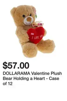 Dollarama DOLLARAMA Valentine Plush Bear Holding a Heart - Case of 12 offer