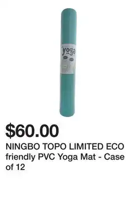 Dollarama NINGBO TOPO LIMITED ECO friendly PVC Yoga Mat - Case of 12 offer