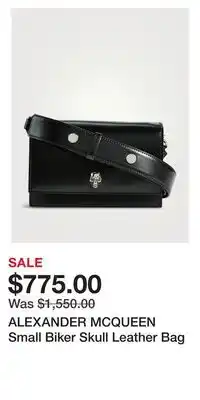 Holt Renfrew ALEXANDER MCQUEEN Small Biker Skull Leather Bag offer