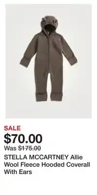 Holt Renfrew STELLA MCCARTNEY Allie Wool Fleece Hooded Coverall With Ears offer
